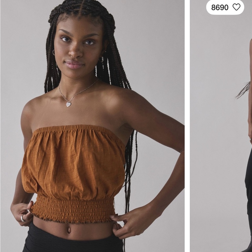Urban Outfitters Burnt Orange Strapless Crop Top